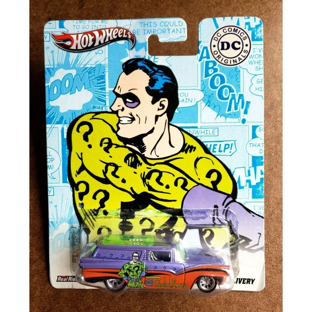 2012 Hot Wheels 8 CREATE DELIVERY Purple NOSTALGIC BRANDS DC COMICS REAL RIDERS!